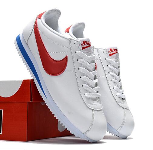 nike cortez mens white and red