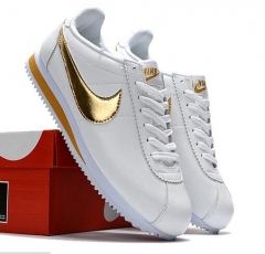 Nike Cortez Basic Leather 807471-171 White gold logo size eur 36-44