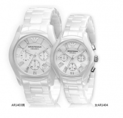 Armani watch white sports leisure fashion ceramic watch lovers Watch AR1403/AR1404