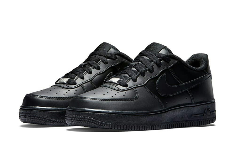 Nike AIR FORCE 1 All Black Low Sneakers 315122001 Size EU3646