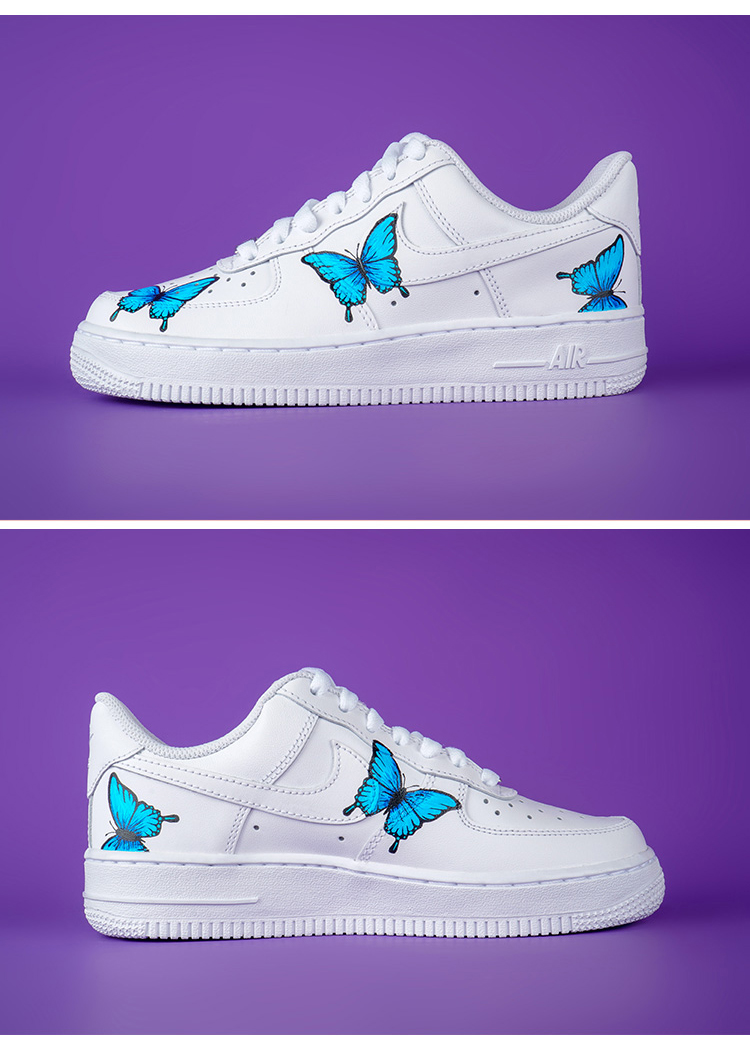Nike Air Force 1 White Blue butterfly Sneakers EU36-45