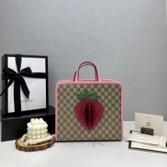 Guci GG Strawberry canvas handbag