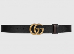 Gucci width 38mm natural leather two side with litchi design   belt